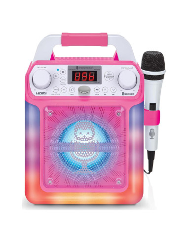 Karaoke Portátil Singing Machine Groove Mini Rosa - Bluetooth