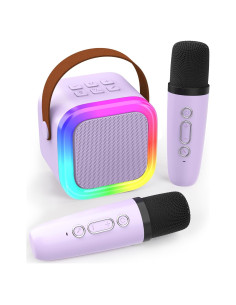 Mini Máquina de Karaoke S12C2 con 2 Micrófonos Inalámbricos