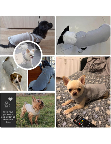Suéter para Perros Pequeños PETCARE Chaleco Polar Gris