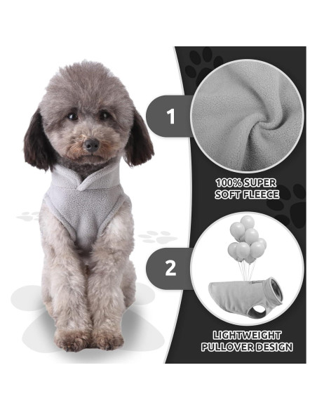Suéter para Perros Pequeños PETCARE Chaleco Polar Gris