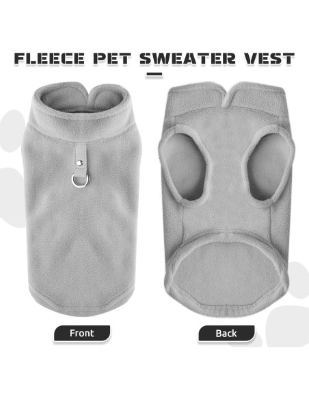 Suéter para Perros Pequeños PETCARE Chaleco Polar Gris