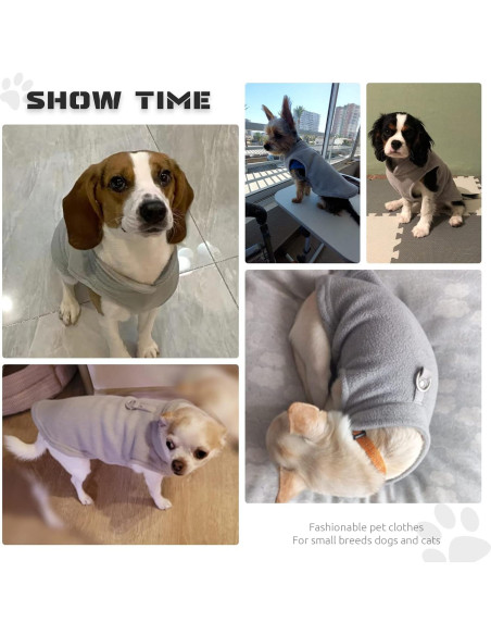 Suéter para Perros Pequeños PETCARE Chaleco Polar Gris