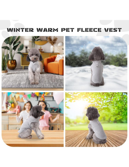 Suéter para Perros Pequeños PETCARE Chaleco Polar Gris