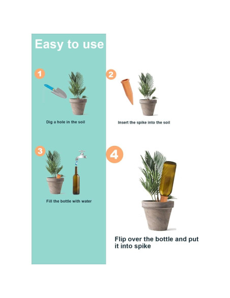 Picos de Riego Vensovo 10 Piezas Terracota Automáticos Picos de Riego Vensovo 10 Piezas Terracota Automáticos