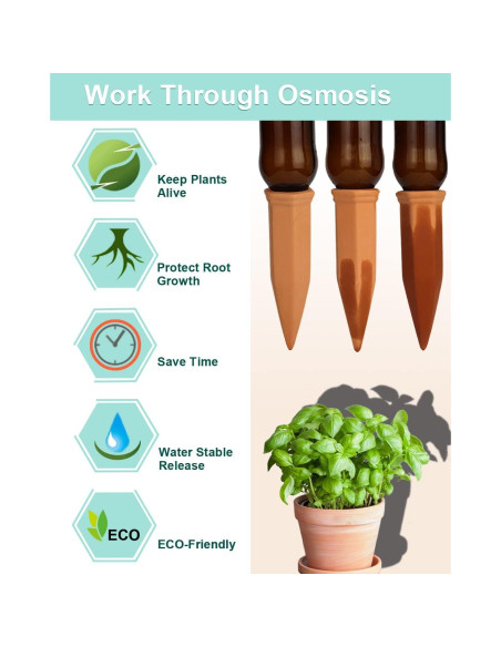 Picos de Riego Vensovo 10 Piezas Terracota Automáticos Picos de Riego Vensovo 10 Piezas Terracota Automáticos