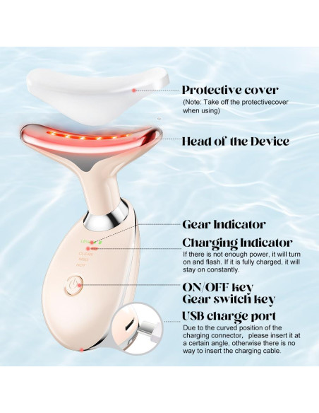Masajeador de Cuello YUNRUO Rosa 3-en-1 Compacto y Recargable