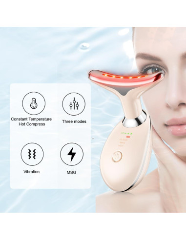 Masajeador de Cuello YUNRUO Rosa 3-en-1 Compacto y Recargable