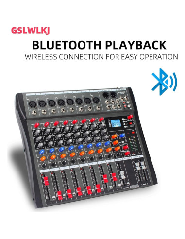 Consola de Mezcla Digital 8 Canales Bluetooth Profesional