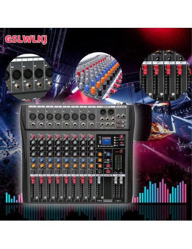Consola de Mezcla Digital 8 Canales Bluetooth Profesional