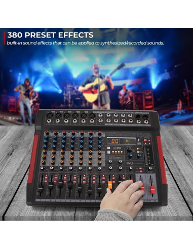 Controlador de Mezclador de Audio Pyle PMX648 8 Canales USB