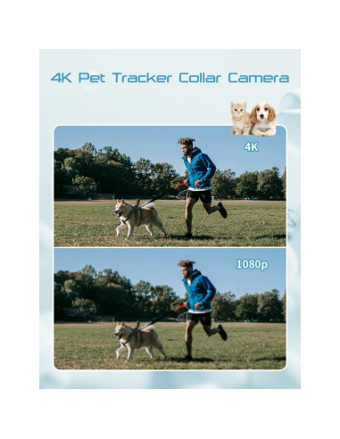 Cámara de Collar para Mascotas Apexcam 4K con WiFi y 64GB