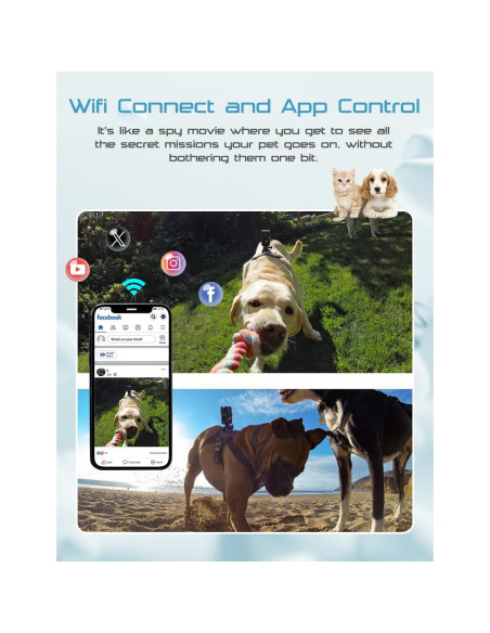 Cámara de Collar para Mascotas Apexcam 4K con WiFi y 64GB