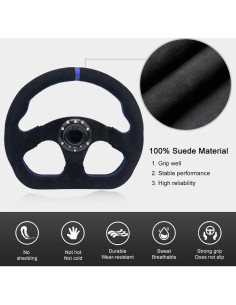 Volante de Carreras Spaorcco D-Shaped 33 cm con Claxon 2