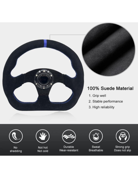 Volante de Carreras Spaorcco D-Shaped 33 cm con Claxon