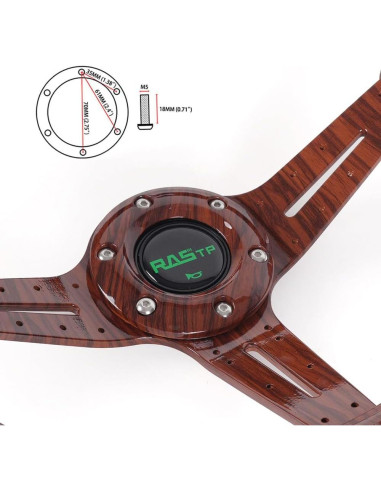 Volante de Carreras RASTP 34.5cm Madera Nogal Universal