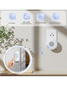 Timbre Inalámbrico PHYSEN con 1 Transmisor y 1 Receptor 2