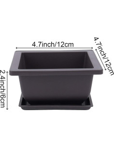 15 Macetas Cuadradas ZEONHEI 11.94 cm para Bonsái 2