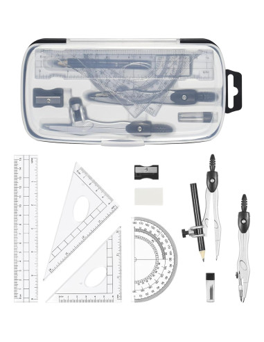 Juego de Geometría Vobou 10 Piezas con Caja Negra