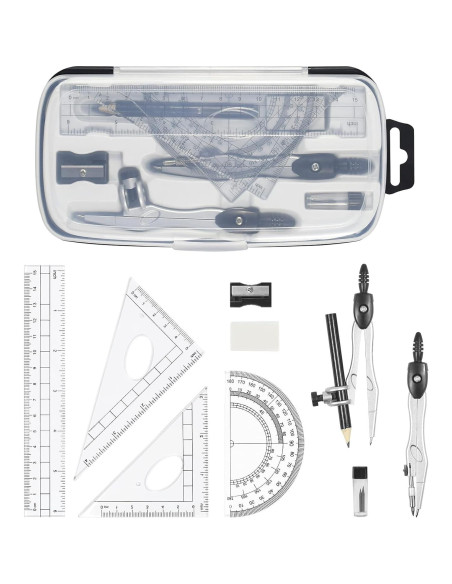 Juego de Geometría Vobou 10 Piezas con Caja Negra
