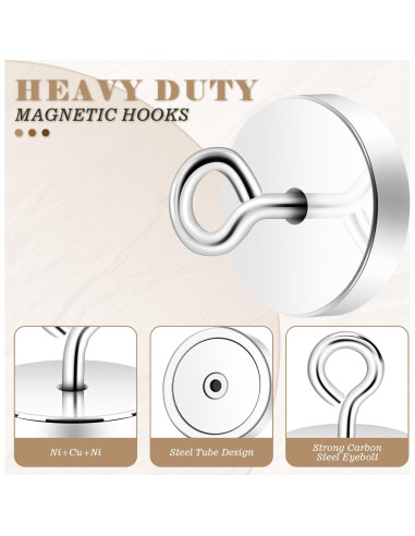 Ganchos Magnéticos Neosmuk 100kg Alta Resistencia 2 Pzs
