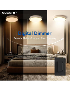 Interruptor Regulador Digital ELEGRP 300W LED/CFL Negro 2