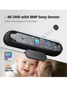Cámara Web DEPSTECH DW40 4K con Doble Micrófono y Trípode 2