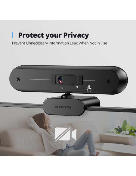 Cámara Web DEPSTECH DW40 4K con Doble Micrófono y Trípode