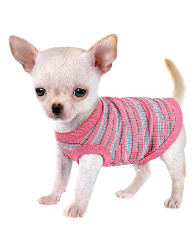 Camiseta Chaleco Algodón Paiaite Rosa Pequeño para Perros
