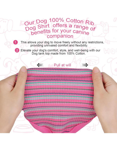 Camiseta Chaleco Algodón Paiaite Rosa Pequeño para Perros