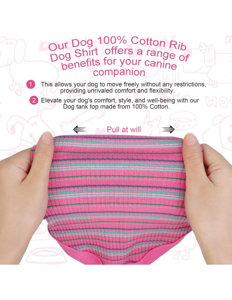 Camiseta Chaleco Algodón Paiaite Rosa Pequeño para Perros