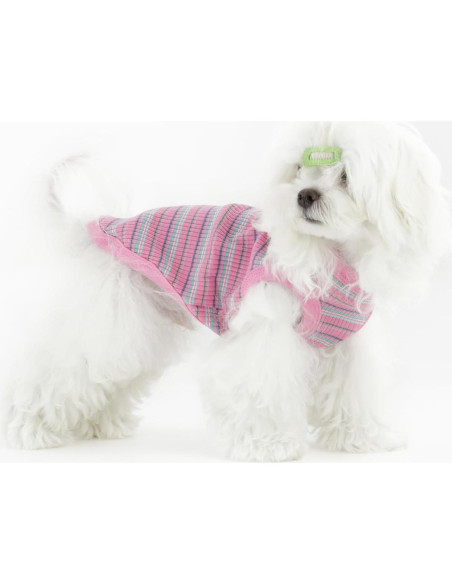 Camiseta Chaleco Algodón Paiaite Rosa Pequeño para Perros