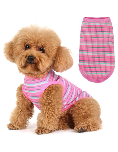 Camiseta Chaleco Algodón Paiaite Rosa Pequeño para Perros