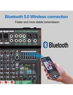 Mezclador de audio Depusheng TG8 8 canales Bluetooth USB 2