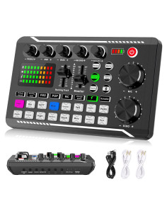 Facmogu F998 Mezclador de Audio para Podcast y Karaoke