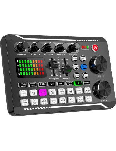 Facmogu F998 Mezclador de Audio para Podcast y Karaoke