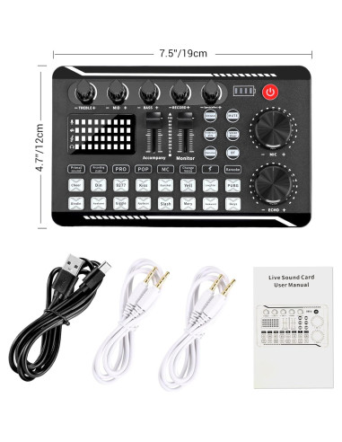 Facmogu F998 Mezclador de Audio para Podcast y Karaoke