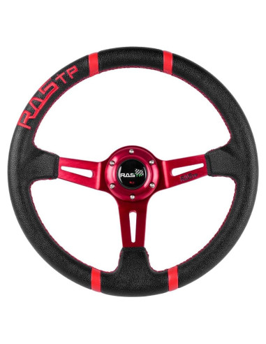 Volante de Carreras RASTP 34.5 cm Universal Rojo con Claxon