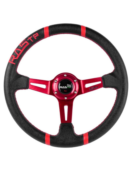 Volante de Carreras RASTP 34.5 cm Universal Rojo con Claxon