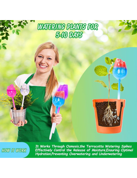 Esferas de Riego Automáticas Tulipán 4 Pcs Vidrio 21.5 cm