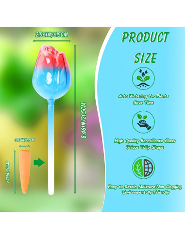 Esferas de Riego Automáticas Tulipán 4 Pcs Vidrio 21.5 cm