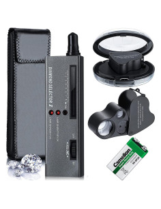 Probador de Diamantes UVER + Lupa Iluminada 30X60 Mini