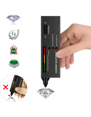 Probador de Diamantes UVER + Lupa Iluminada 30X60 Mini