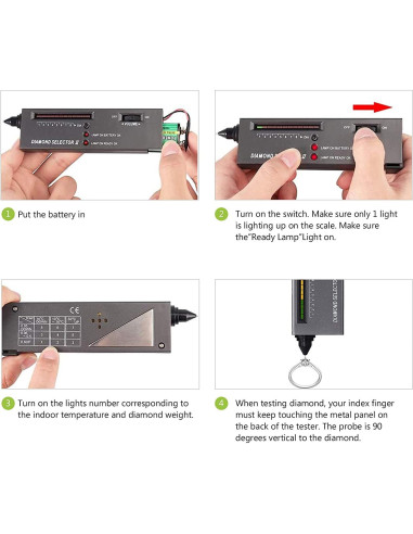 Probador de Diamantes UVER + Lupa Iluminada 30X60 Mini