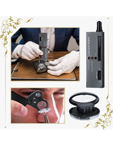 Probador de Diamantes UVER + Lupa Iluminada 30X60 Mini