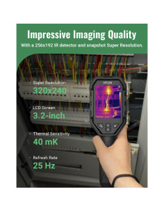 Cámara Térmica HSFTOOLS HF256, 256x192, LCD 3.2", 16GB 2