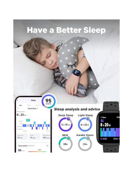Reloj Inteligente BIGGERFIVE para Niños 1.8" Fitness IP68