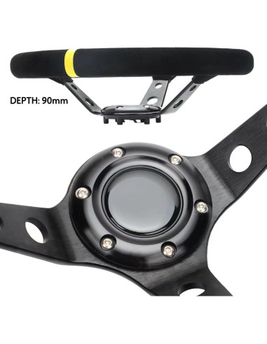 Volante Spaorcco 6125 320mm Cuero Suede Amarillo