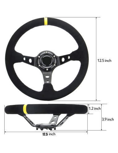 Volante Spaorcco 6125 320mm Cuero Suede Amarillo
