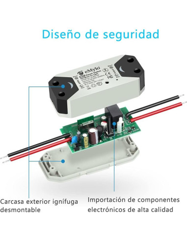 Interruptor Inteligente WiFi eMylo 6 Paquete Control Remoto