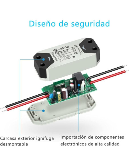 Interruptor Inteligente WiFi eMylo 6 Paquete Control Remoto